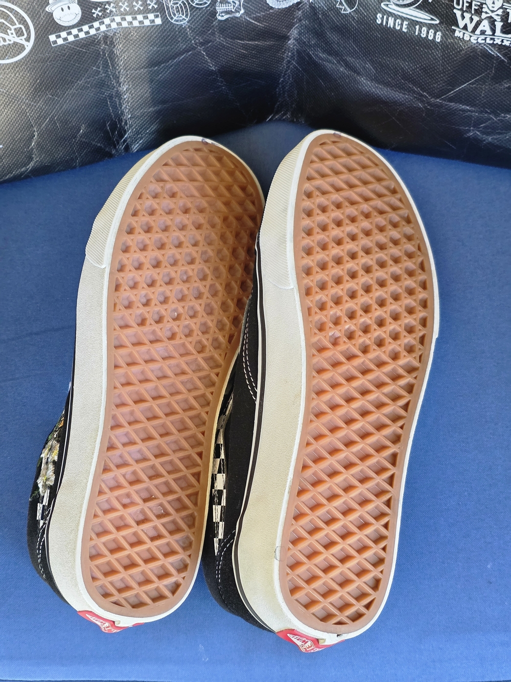 Vans Old Skool Off The Wall Embroidered Checkerboard Sneakers W8 M6.5 With Bag - Picture 15 of 16